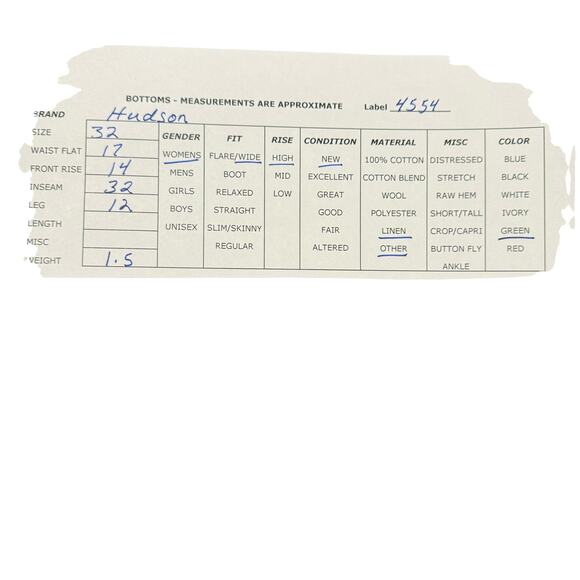 NEW Hudson Womens Cypress Wide Leg Linen Blend Tie Waist Pants Army Green 32 - Picture 10 of 11